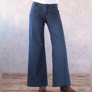 SUNDANCE Stylish Liberty Flare Dark Wash Denim Flared Petite Boot Jeans Pants